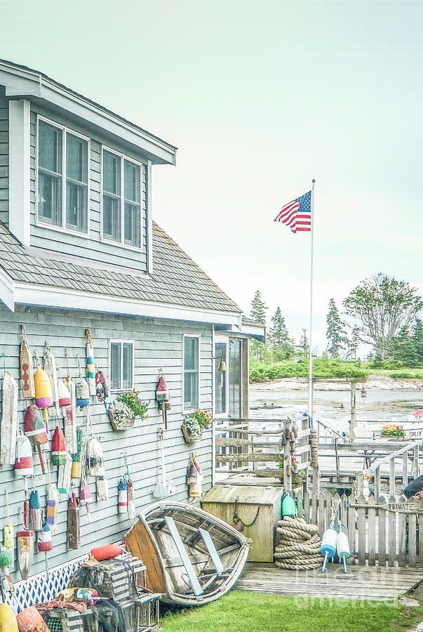 Nature Photograph - Maine Seaside Home by Alana Ranney