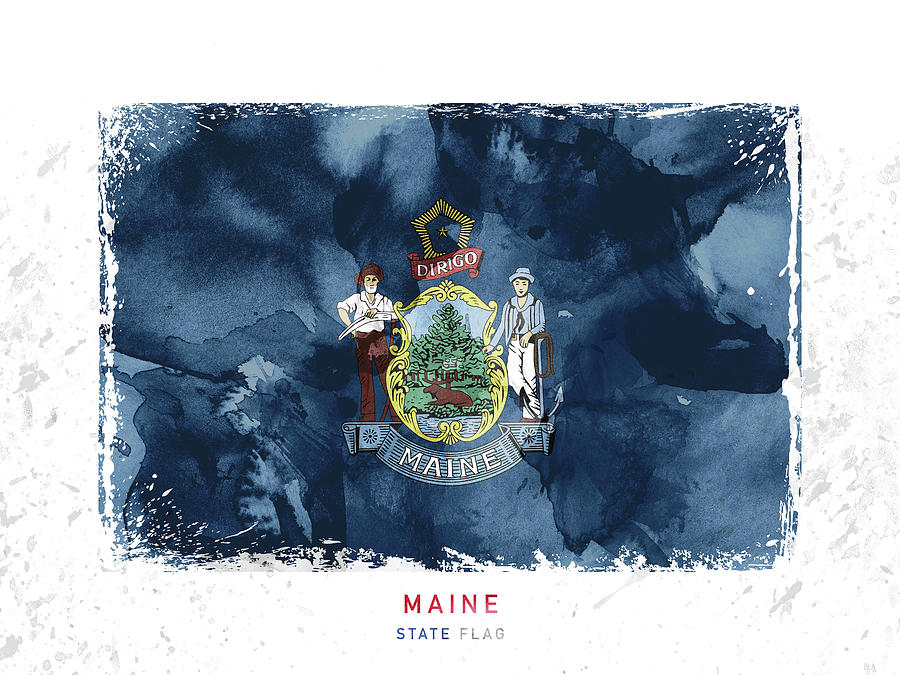 Maine State Flag Digital Art by Chara - Pixels