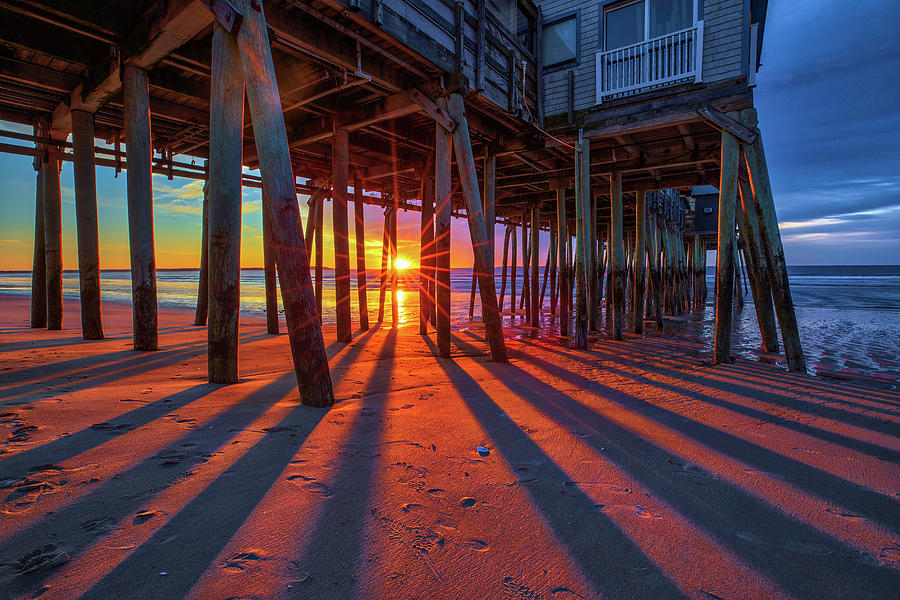 Maine Sunrise Vibes at Old Orchard Beach Pier Photograph by Juergen Roth