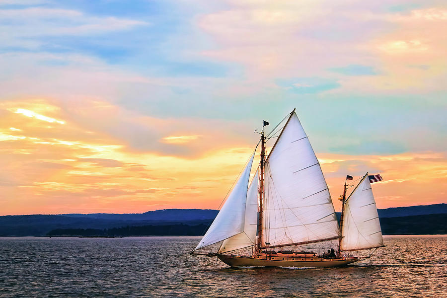 Maine sunset cruise Photograph by Carolyn Derstine