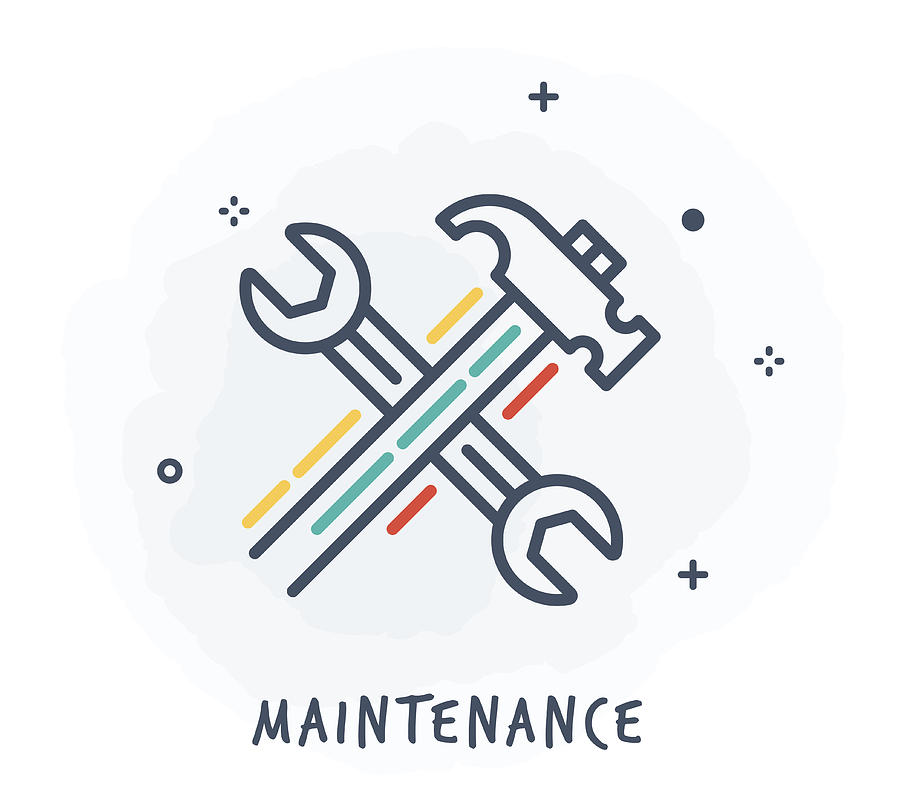 Maintenance Line Icon Drawing by Ilyast