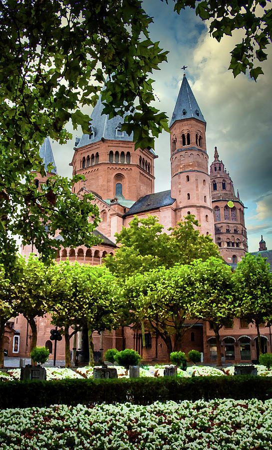 Mainz Cathedral, Dry Brush Digital Art by Ron Long Ltd Photography