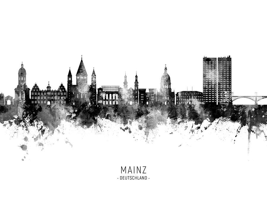Mainz Germany Skyline #68 Digital Art by Michael Tompsett