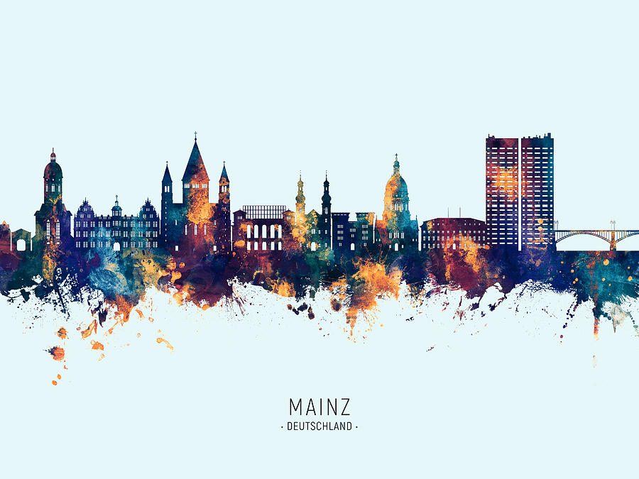 Mainz Germany Skyline #70 Digital Art by Michael Tompsett