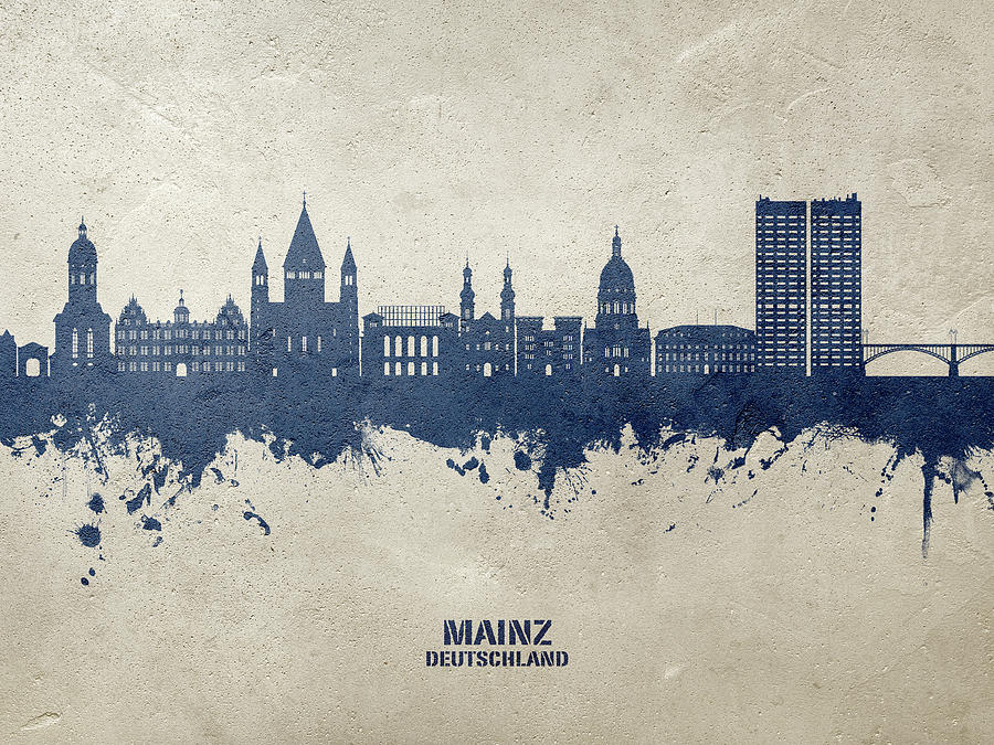 Mainz Germany Skyline #78 Digital Art by Michael Tompsett