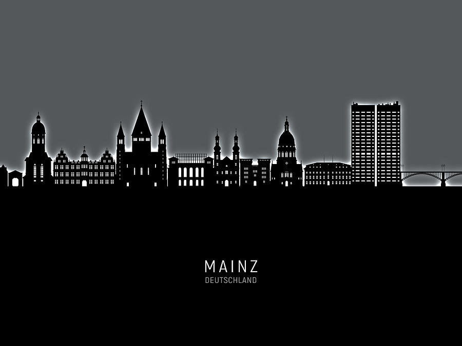 Mainz Germany Skyline #81 Digital Art by Michael Tompsett