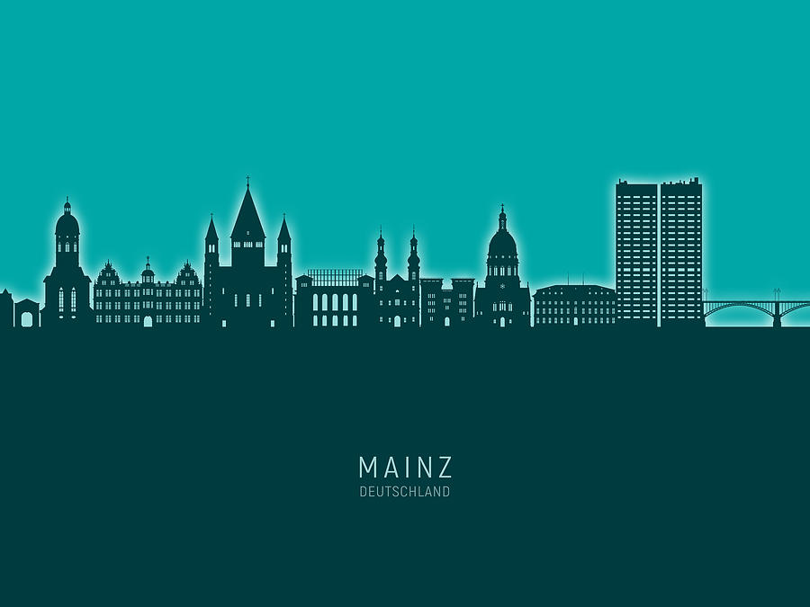 Mainz Germany Skyline #82 Digital Art by Michael Tompsett