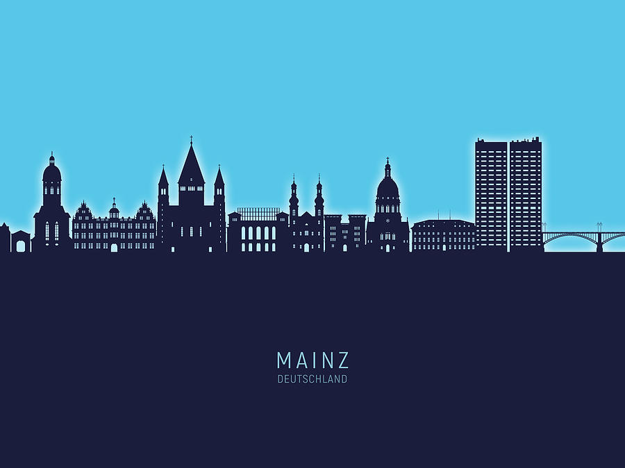 Mainz Germany Skyline #83 Digital Art by Michael Tompsett