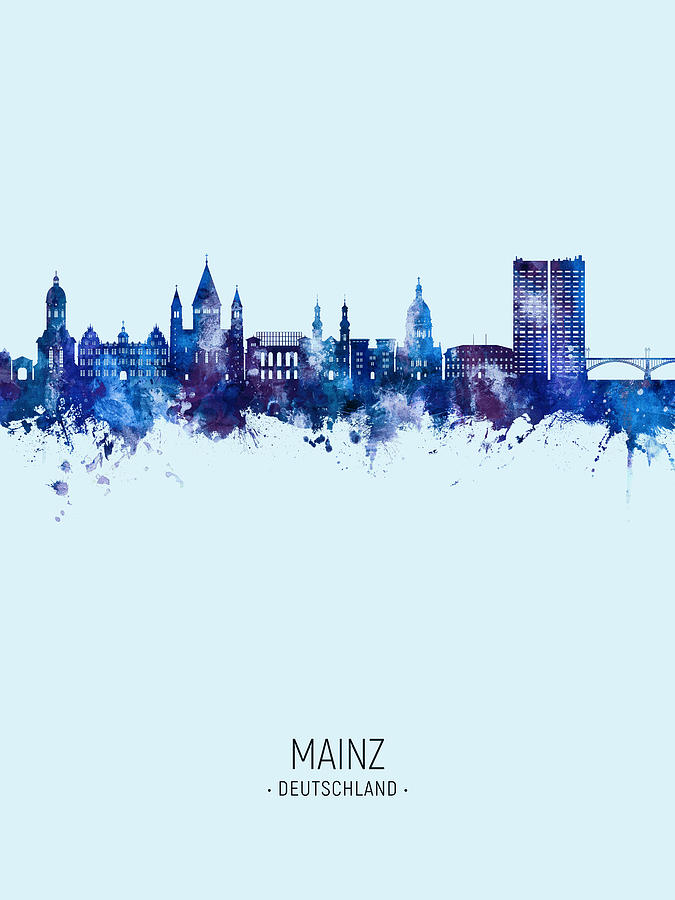 Mainz Germany Skyline #91 Digital Art by Michael Tompsett