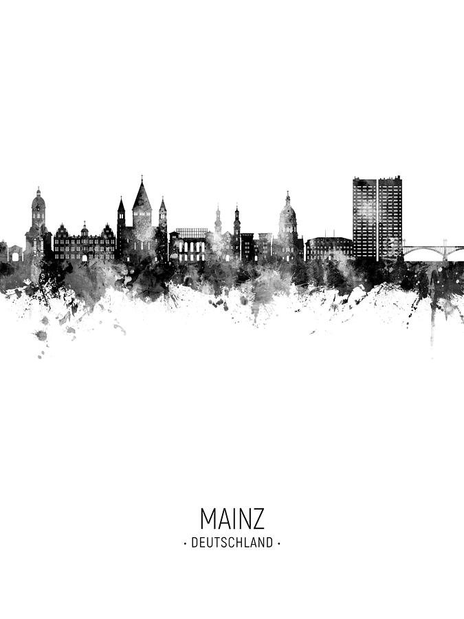 Mainz Germany Skyline #93 Digital Art by Michael Tompsett