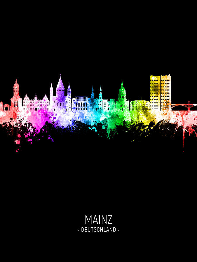Mainz Germany Skyline #95 Digital Art by Michael Tompsett