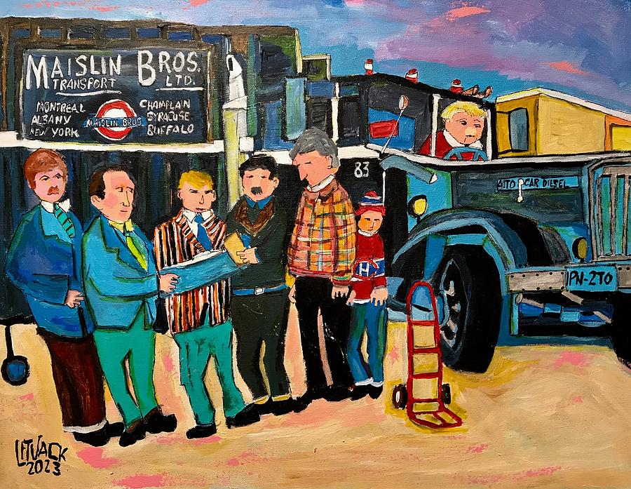 Maislin Truck Dispatch Yard Painting by Michael Litvack