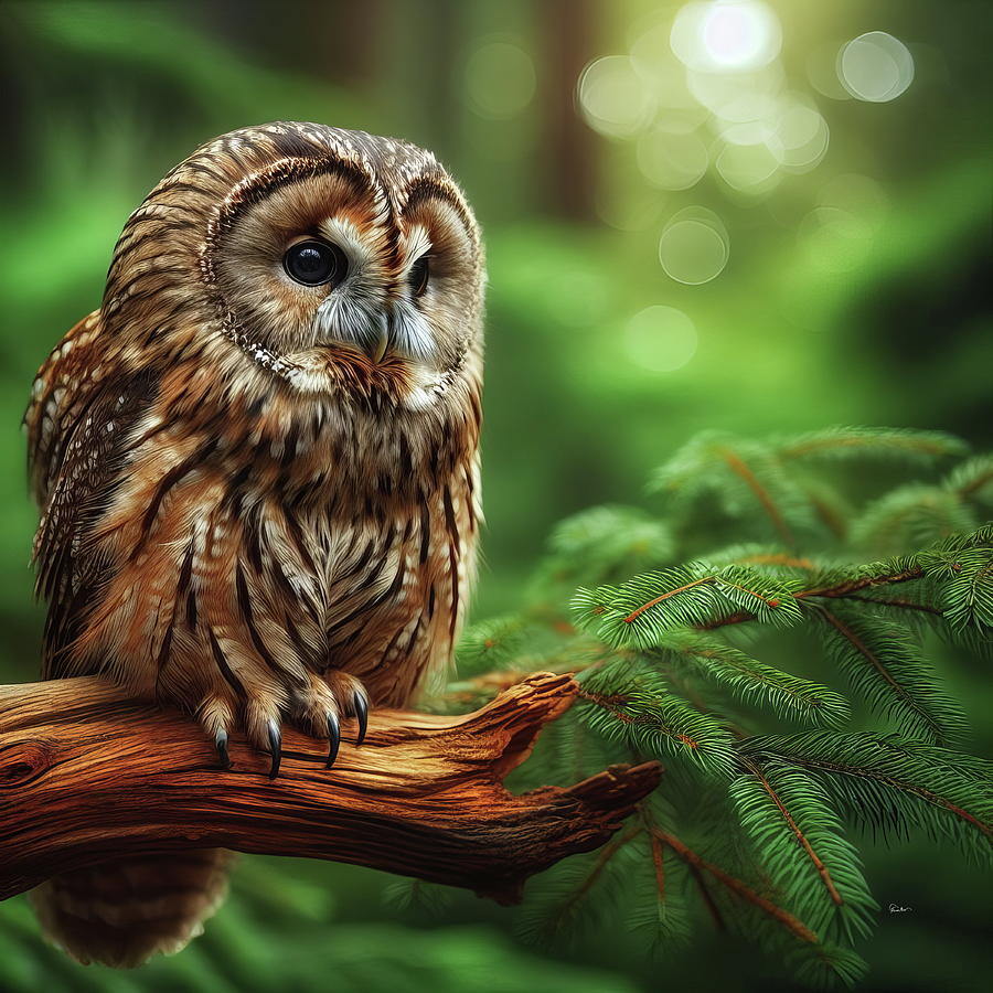 Majestic Barred Owl - The Silent Observer Digital Art by Russ Harris