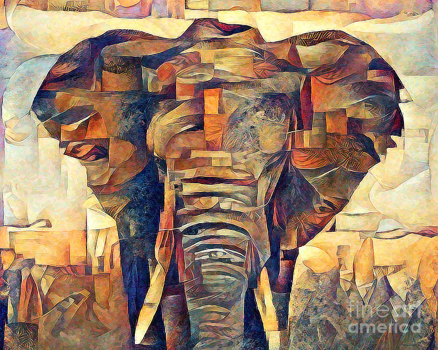 Majestic Bull Elephant Contemporary Art 20210718 Photograph by Wingsdomain Art and Photography