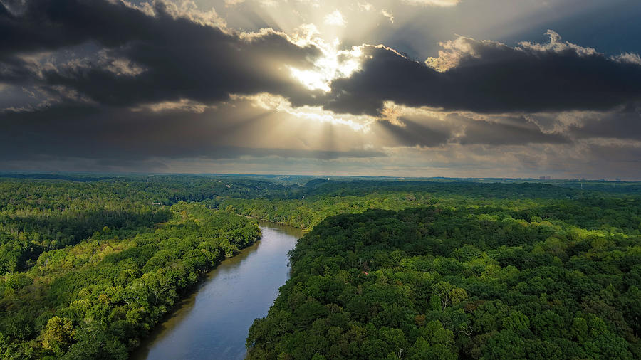 Majestic Clouds Over the Chattahoochee River Photograph by Marcus Jones