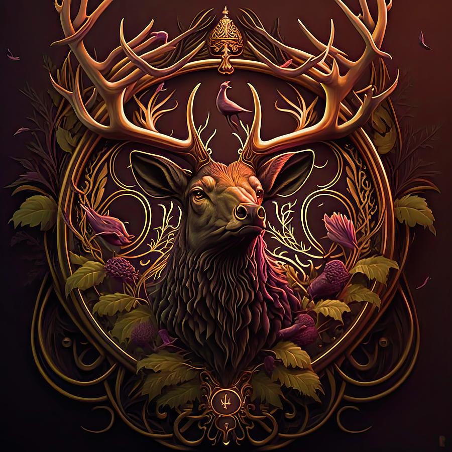 Majestic, Conquered Bull Elk Digital Art by Jacob Wilkerson - Pixels