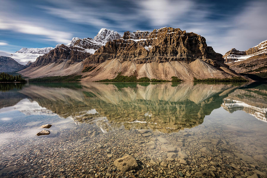 Majestic Crowfoot Mountain at Bow lake Photograph by Pierre Leclerc Photography
