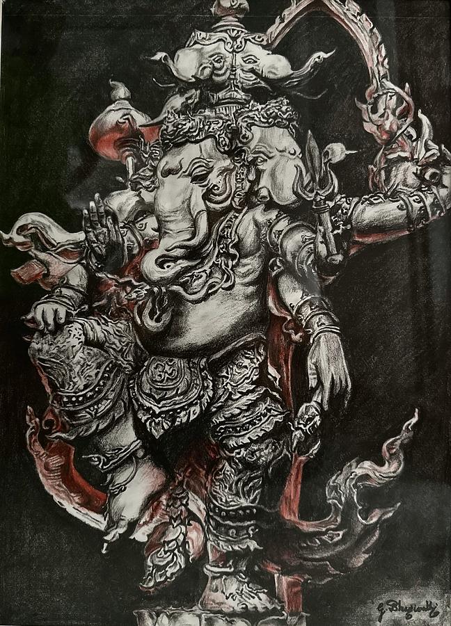 Majestic dancing Ganesha Drawing by Bhagirathi Gunthapalli - Fine Art ...