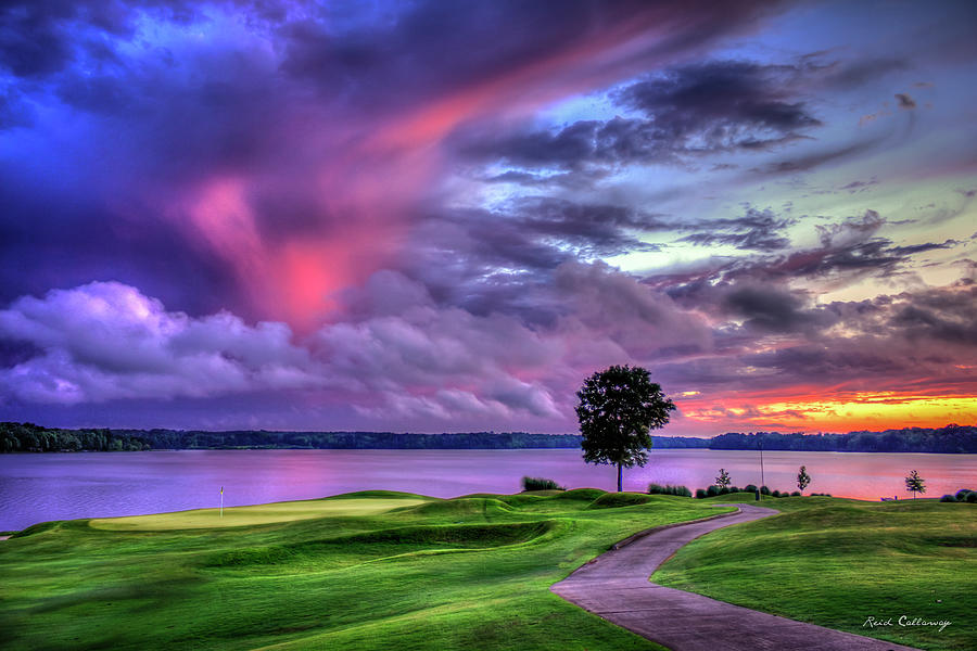 Greensboro GA Majestic Golf Reynolds Plantation The Landing Lake Oconee Sunset Landscape Art Photograph by Reid Callaway