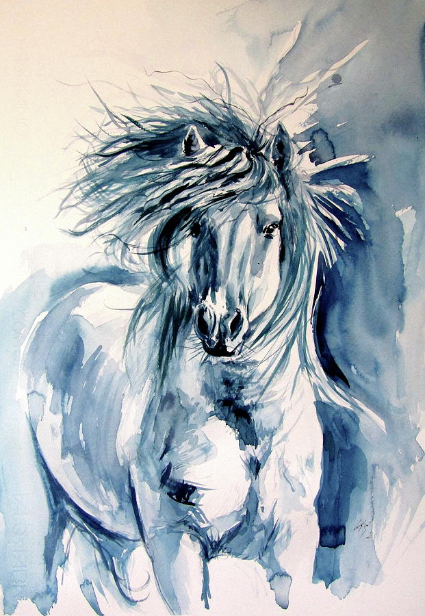 Animal Painting - Majestic horse running II by Kovacs Anna Brigitta