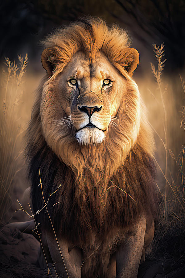 Majestic Lion 01 Digital Art by Matthias Hauser