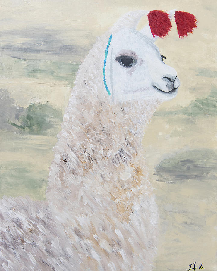 Landscape Painting - Majestic Llama  by Jennifer Long