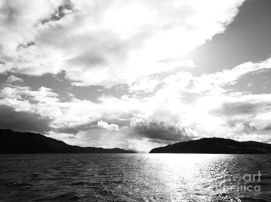 Majestic Loch Ness - black and white Photograph by Rebecca Harman