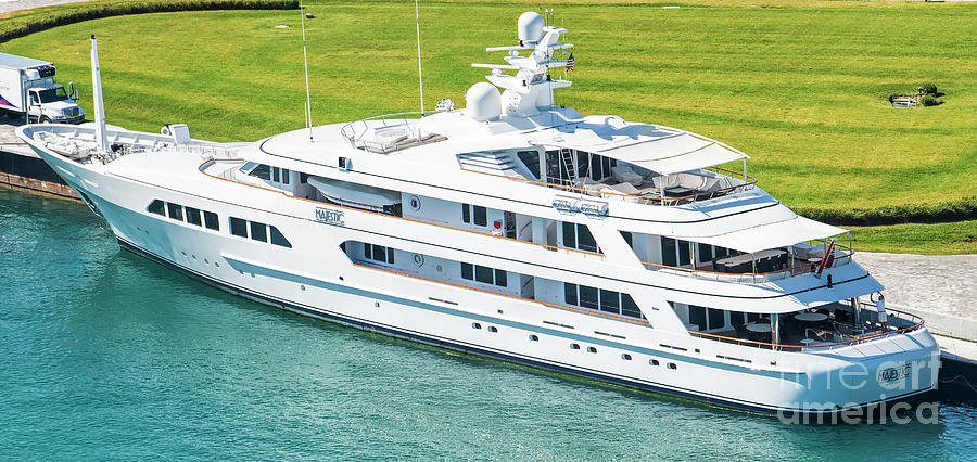 MAJESTIC Luxury Yacht by Feadship Aerial View Photograph by David Oppenheimer