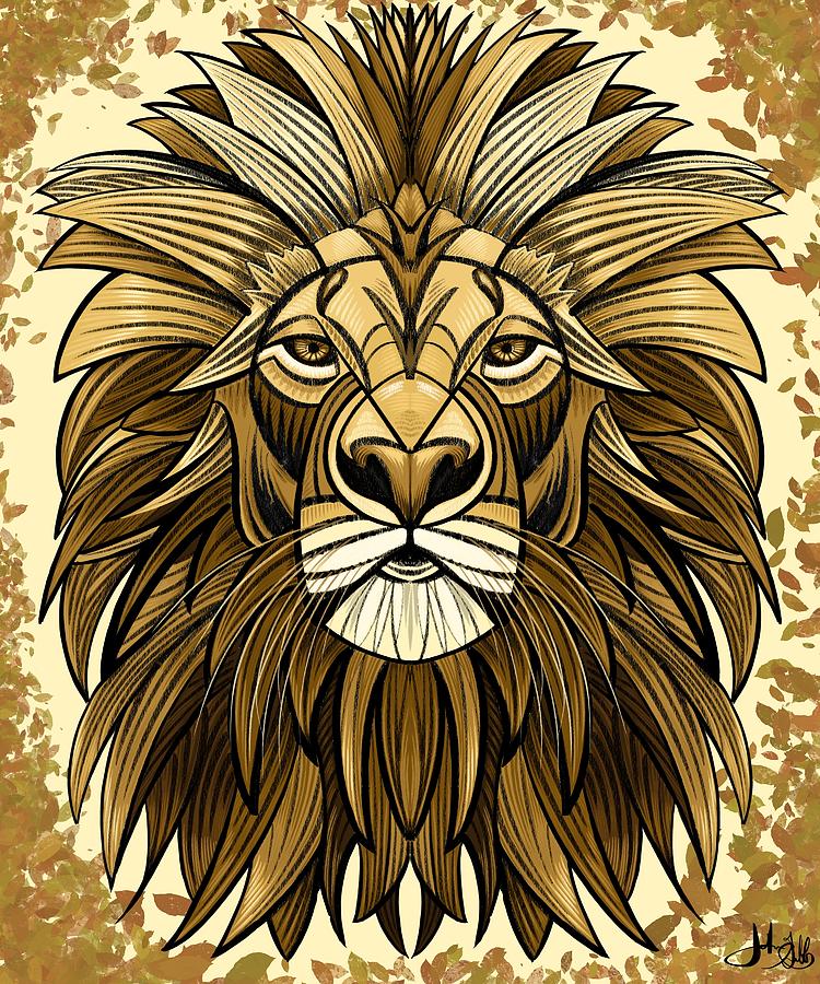 Majestic Male Lion Digital Art