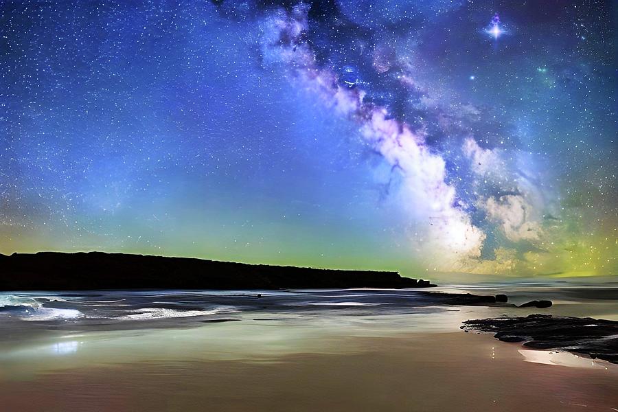 Majestic Midnight Beach  Photograph by Ally White