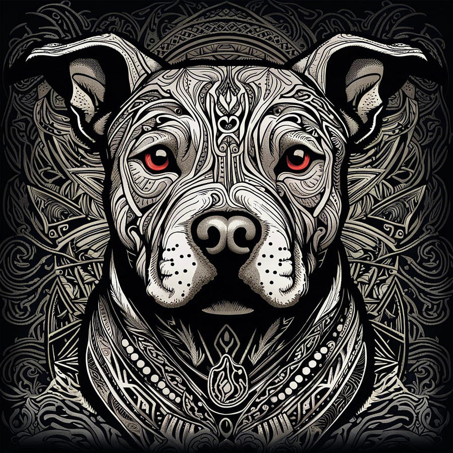 Majestic Pitbull Digital Art by Dujuan Robertson