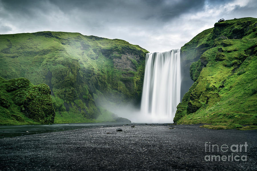 Majestic Skogafoss waterfall, Iceland Photograph by Delphimages Photo Creations