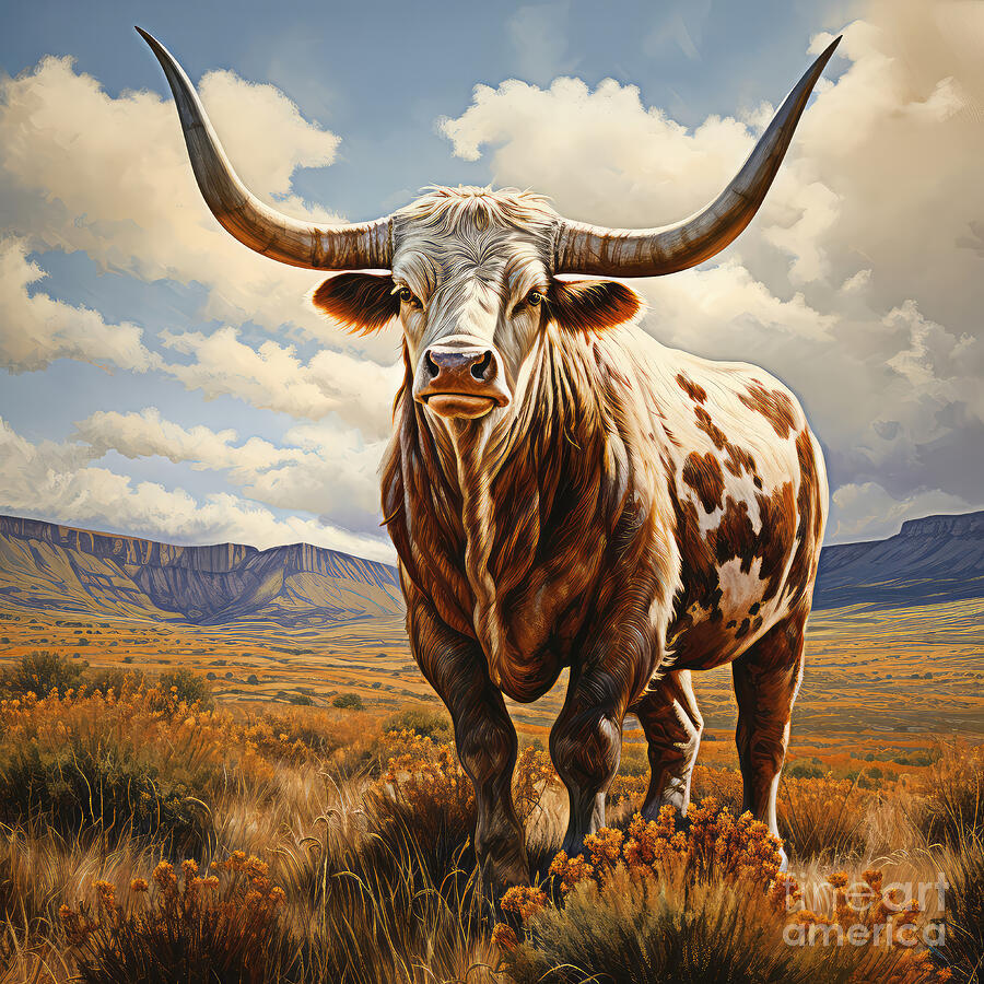 Majestic Texas Longhorn Digital Art by Elisabeth Lucas - Fine Art America