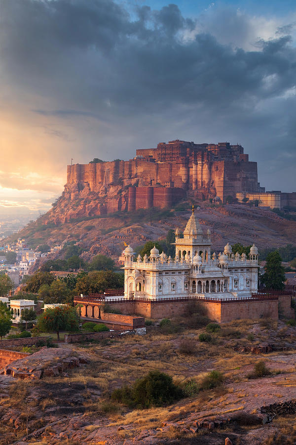 Majestic viewpoint of Jodhpur, Mehrangarh Fort and Jaswant Thada, Rajasthan, India Photograph by Natapong Supalertsophon