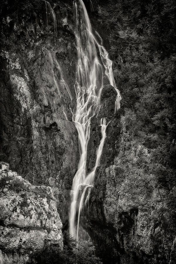 Majestic Waterfall In Black And White Photograph by Artur Bogacki