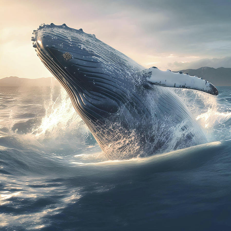 Majestic Whale Breaching in the Open Ocean Digital Art by Kelvin Lynch ...