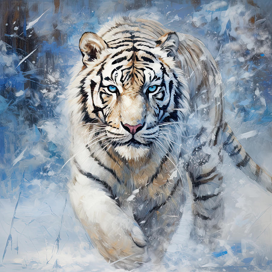 Majestic White Bengal Tiger Photograph