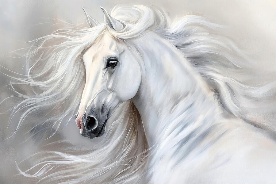 Majestic White Horse 2 Digital Art by Athena Mckinzie