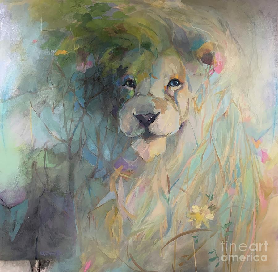 Lion Painting - Majesty by Kimberly Santini