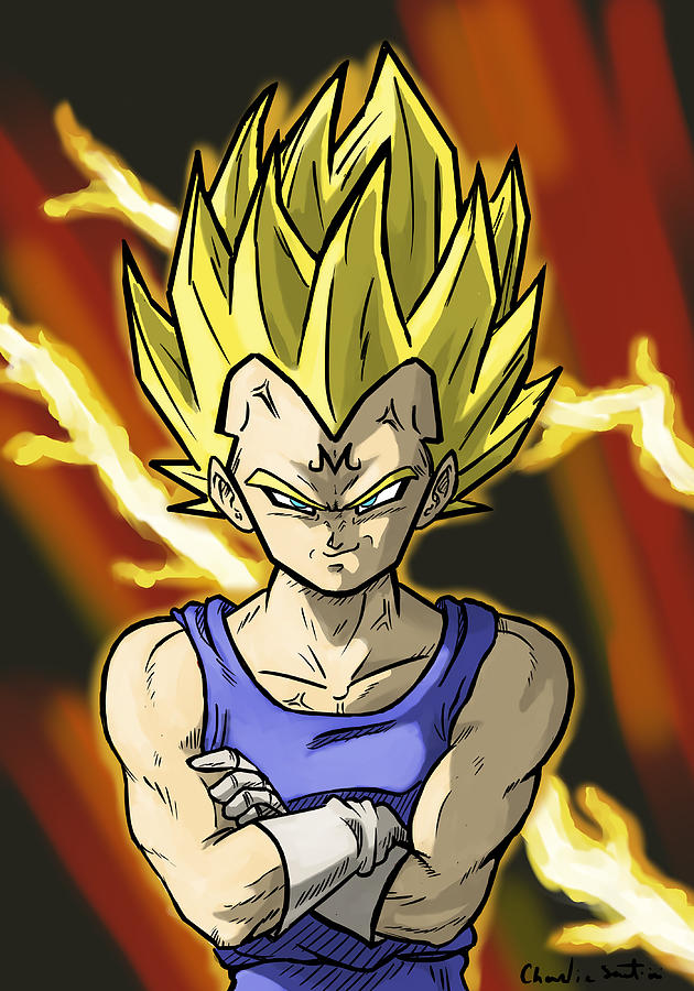 Majin Vegeta Digital Art By Charlie Santini