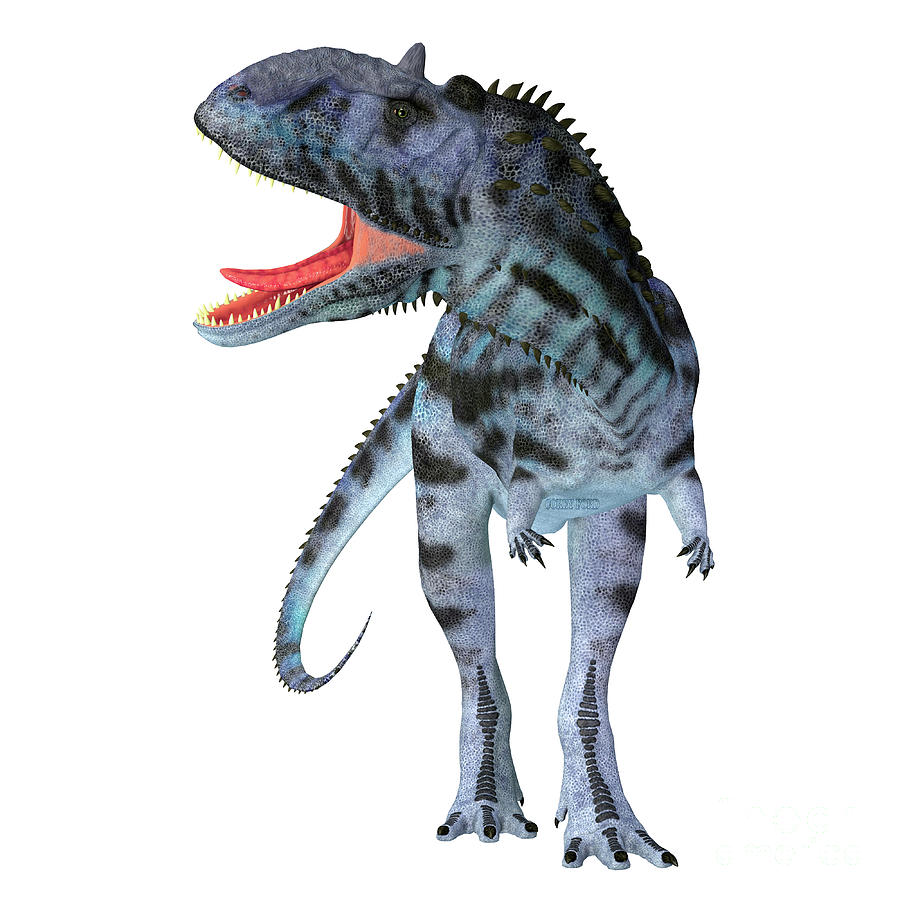 Majungasaurus Dinosaur on White Digital Art by Corey Ford