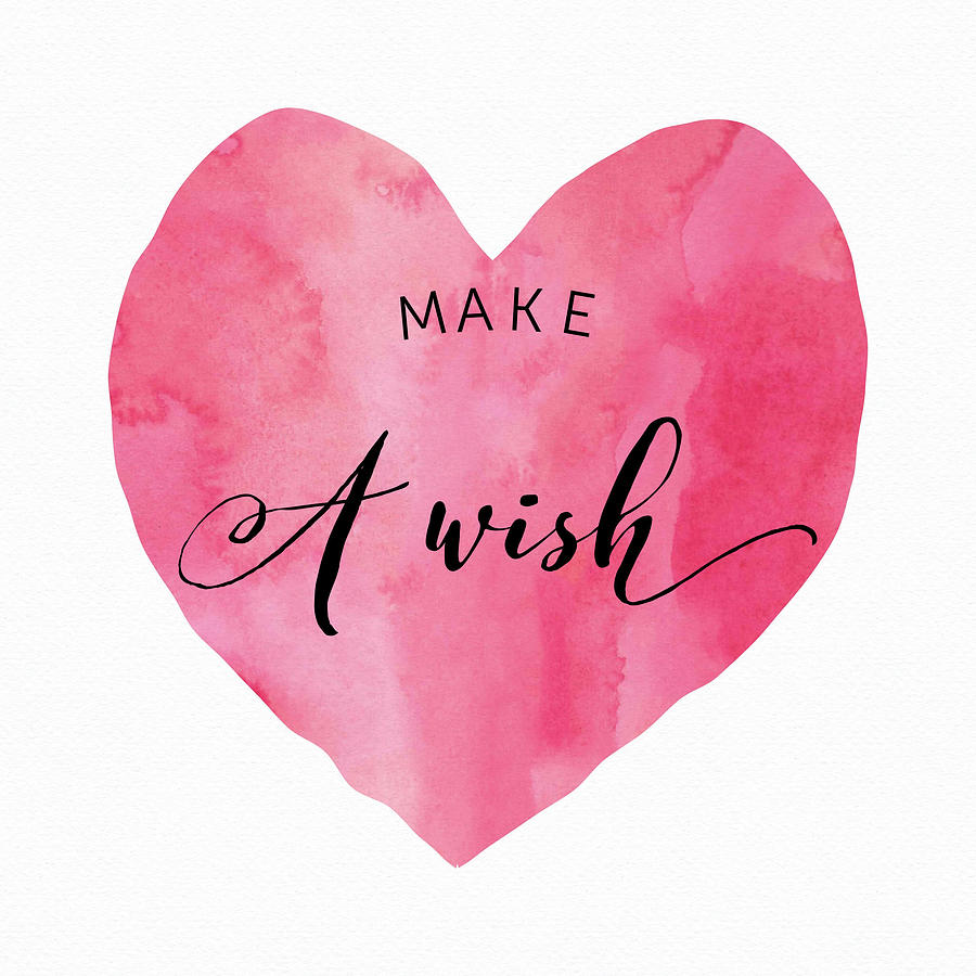 Make A Wish - Pink Heart Digital Art