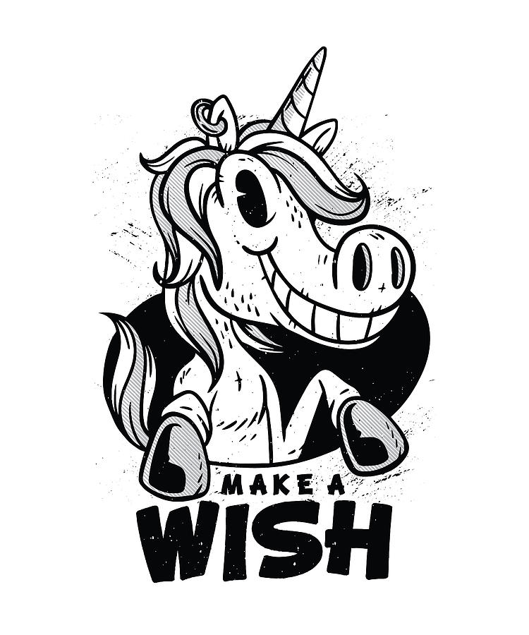 Unicorn Digital Art - Make A Wish Unicorn by Me
