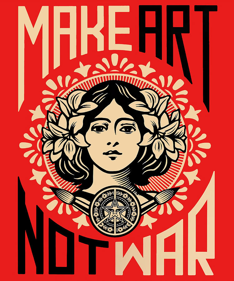 Make Art Not War Symbol hippie Painting by Leah Damien | Fine Art America