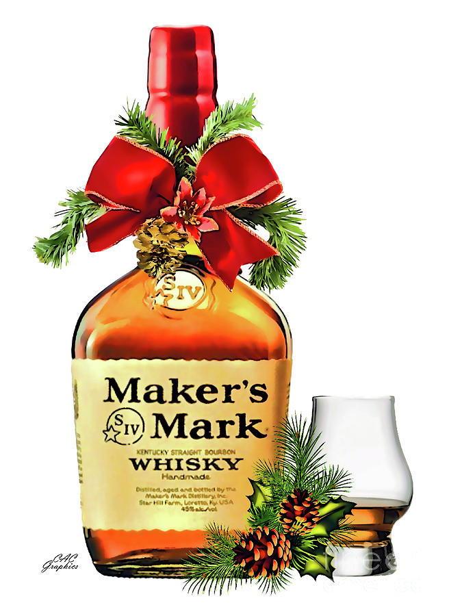 Makers Mark Holiday Digital Art by CAC Graphics Pixels