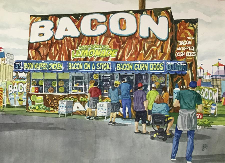Makin Bacon at the Florida State Fair 2022 Painting by Mike King