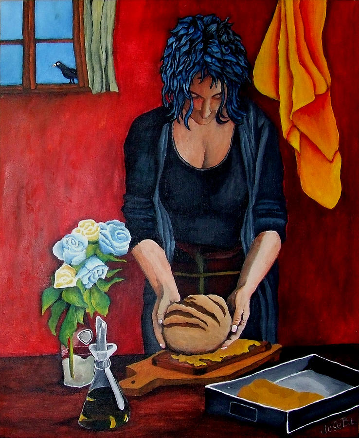 Bread Painting - Making bread with the heart by Jose Blanco