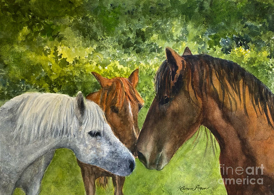 Making Friends Painting by Karen Ann
