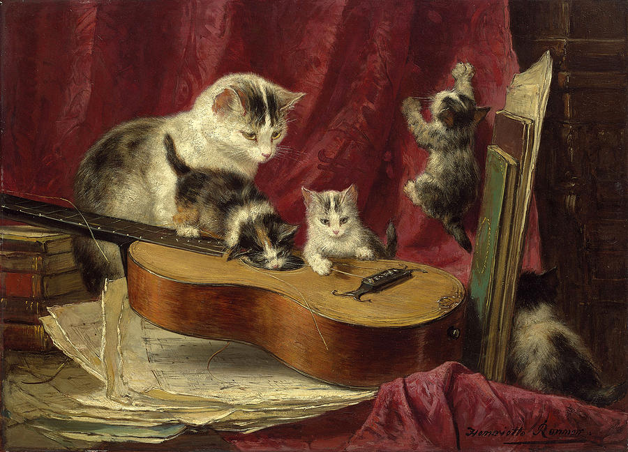 Making music Painting by Henriette Ronner-Knip