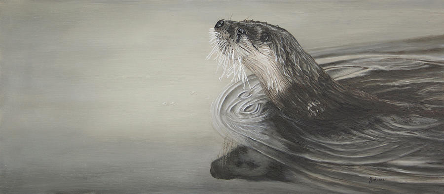 Making Ripples - River Otter Painting by Johanna Lerwick